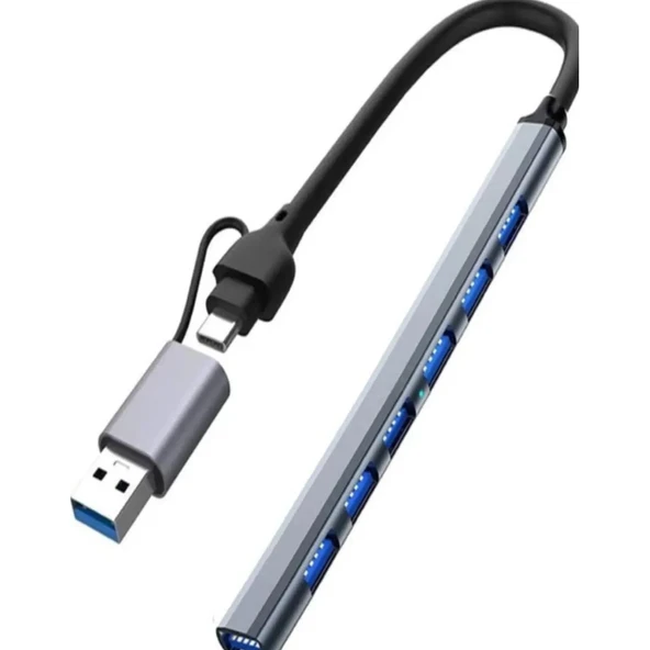 ZR288 7 Port Ads303/D Type-C Usb Metal Usb Hub ürün görseli 1
