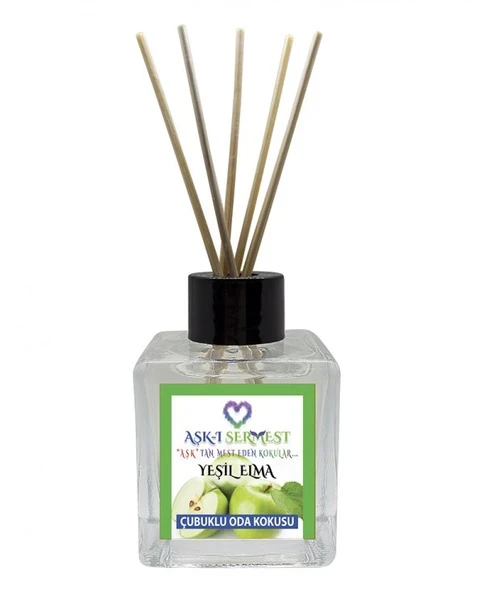Aşk-ı Sermest Toptan Vanilya&Tarçın Aromalı Bambu Çubuklu Oda Kokusu Reed Diffuser Ortam Kokusu Parfüm,  Küp Şişe, 60 mL, 10 Adet ürün görseli 1