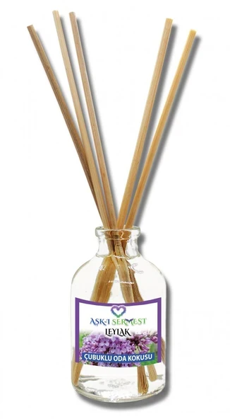 Aşk-ı Sermest Toptan Leylak Aromalı Bambu Çubuklu Oda Kokusu Reed Diffuser Ortam Kokusu Parfüm, Oval Şişe, 50 mL , 5 Adet ürün görseli 1