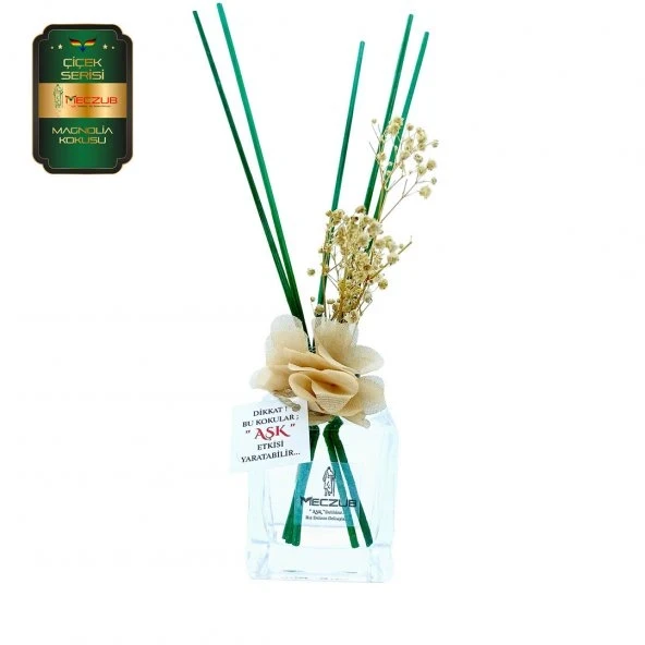 Aşk-ı Sermest Toptan Meczub Çiçek Serisi Magnolia Kokulu 5 x 120 ml Küp Şişe Bambu Çubuklu Ortam Kokusu Reed Diffuser Oda Kokusu ürün görseli 1