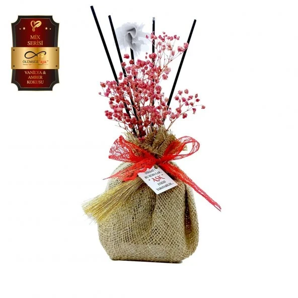 Aşk-ı Sermest Toptan Ölümsüz "Aşk" Hasır Serisi Vanilya & Amber Kokulu 200 ml küp Şişe Bambu Çubuklu Ortam Kokusu Reed Diffuser Oda Kokusu 3 Adet ürün görseli 1