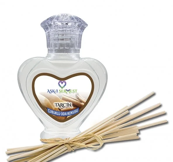 Aşk-ı Sermest Toptan Amber Aromalı Bambu Çubuklu Oda Kokusu Reed Diffuser Ortam Kokusu Parfüm, Kalp Şişe, 60 mL, 5 Adet ürün görseli 1
