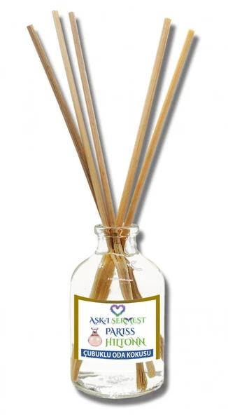 Aşk-ı Sermest Toptan Pariiss Hiltonn Çiçek Aromalı Bambu Çubuklu Oda Kokusu Reed Diffuser Ortam Kokusu Parfüm, Oval Şişe, 100 mL, 5 Ad ürün görseli 1