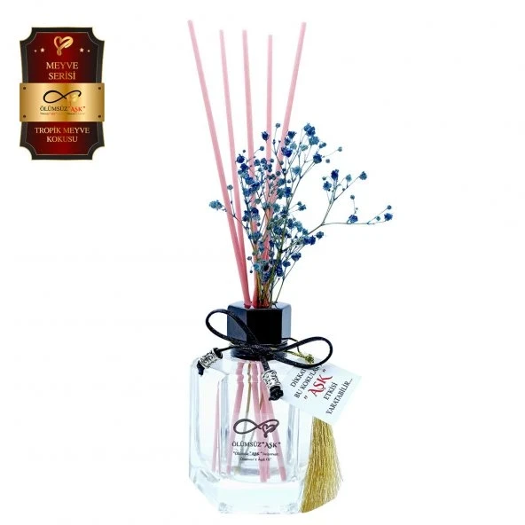 Aşk-ı Sermest Toptan Ölümsüz Aşk Meyve Serisi Tropik Meyve Kokulu 5 x 120 ml Köşeli Şişe Bambu Çubuklu Ortam Kokusu Reed Diffuser Oda Kokusu ürün görseli 1