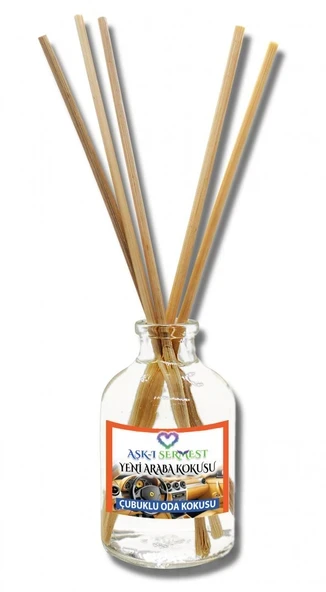 Aşk-ı Sermest Toptan Yeni Araba Kokusu Çiçek Aromalı Bambu Çubuk Oda Kokusu Parfüm, Oval Şişe, 50ml , 10 Ad ürün görseli 1