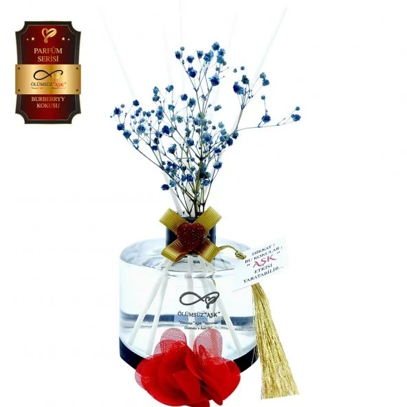 Aşk-ı Sermest Toptan Ölümsüz Aşk Parfüm Serisi Burberryy Kokulu 10 x 200 ml Silindir Şişe Bambu Çubuklu Ortam Kokusu Reed Diffuser Oda Kokusu ürün görseli 1
