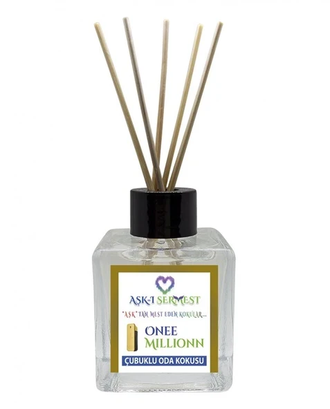 Aşk-ı Sermest Toptan Bahar Esintisi Aromalı Bambu Çubuklu Oda Kokusu Reed Diffuser Ortam Kokusu Parfüm,  Küp Şişe, 60 mL, 10 Adet ürün görseli 1
