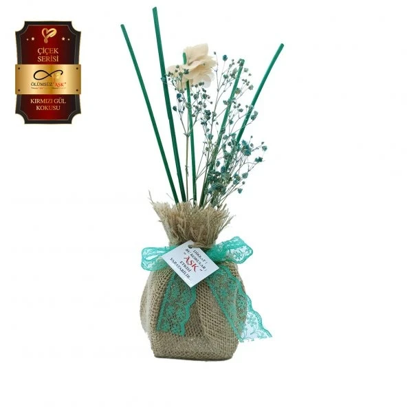 Aşk-ı Sermest Toptan Ölümsüz "Aşk" Hasır Serisi Kırmızı Gül Kokulu 120 ml küp Şişe Bambu Çubuklu Ortam Kokusu Reed Diffuser Oda Kokusu 5 Adet ürün görseli 1
