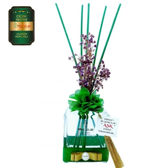 Aşk-ı Sermest Toptan Meczub Çiçek Serisi Amber Kokulu 3 x 200 ml küp Şişe Bambu Çubuklu Ortam Kokusu Reed Diffuser Oda Kokusu ürün görseli 1