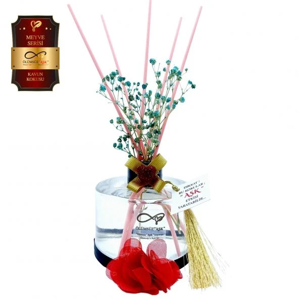 Aşk-ı Sermest Toptan Ölümsüz Aşk Meyve Serisi Kavun Kokulu 3 x 200 ml Silindir Şişe Bambu Çubuklu Ortam Kokusu Reed Diffuser Oda Kokusu ürün görseli 1