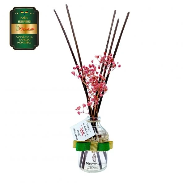 Aşk-ı Sermest Toptan Meczub Mix Serisi Vanilya & Tarçın Kokulu 10 x 50 ml Oval Şişe Bambu Çubuklu Ortam Kokusu Reed Diffuser Oda Kokusu ürün görseli 1