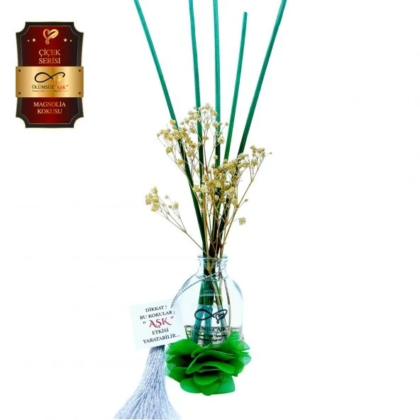 Aşk-ı Sermest Toptan Ölümsüz Aşk Çiçek Serisi Magnolia Kokulu 10 x 50 ml Oval Şişe Bambu Çubuklu Ortam Kokusu Reed Diffuser Oda Kokusu ürün görseli 1