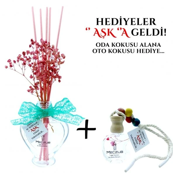 Aşk-ı Sermest Toptan Meczub Meyve Serisi Hindistan Cevizi Kokulu 5 x 60 ml Kalp Şişe Bambu Çubuklu Ortam Kokusu Reed Diffuser Oda Kokusu ürün görseli 1