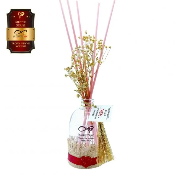 Aşk-ı Sermest Toptan Ölümsüz Aşk Meyve Serisi Tropik Meyve Kokulu 5 x 100 ml Oval Şişe Bambu Çubuklu Ortam Kokusu Reed Diffuser Oda Kokusu ürün görseli 1