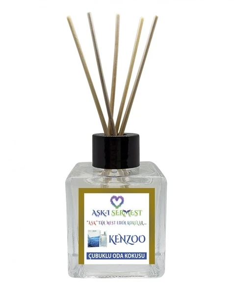 Aşk-ı Sermest Toptan Yeşil Elma Aromalı Bambu Çubuklu Oda Kokusu Reed Diffuser Ortam Kokusu Parfüm,  Küp Şişe,  200 mL, 5 Adet ürün görseli 1