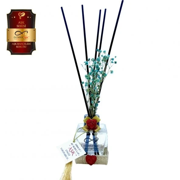 Aşk-ı Sermest Toptan Ölümsüz Aşk Aşk Serisi Aşk Bahçeleri Kokulu 10 x 60 ml küp Şişe Bambu Çubuklu Ortam Kokusu Reed Diffuser Oda Kokusu ürün görseli 1