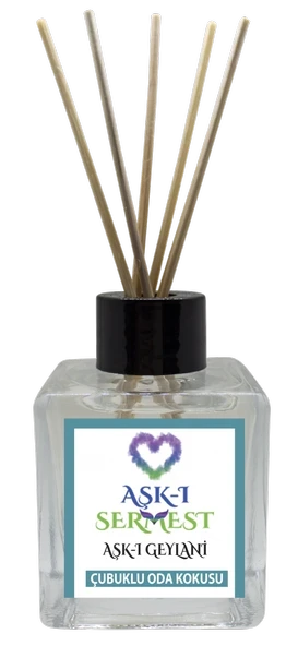 Aşk-ı Sermest Toptan Aşk-ı Geylani Çiçek Aromalı Bambu Çubuklu Oda Kokusu Reed Diffuser Ortam Kokusu Parfüm, Küp Şişe, 120 mL, 10 Adet ürün görseli 1