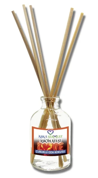 Aşk-ı Sermest Toptan Aşkın Ateşi Çiçek Aromalı Bambu Çubuklu Oda Kokusu Reed Diffuser Ortam Kokusu Parfüm, Oval Şişe, 50 mL , 10 Adet ürün görseli 1