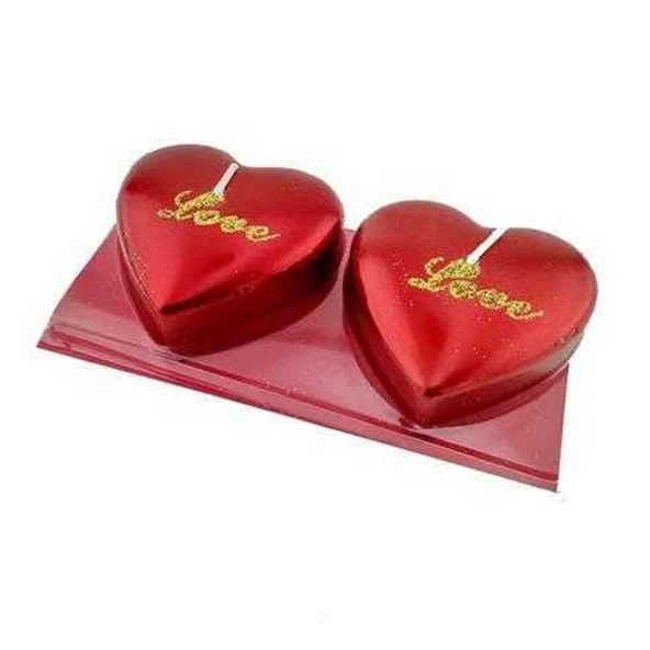 Kalp Mum Love Yazılı 2 Adet Kırmızı Sevgiliye Süpriz ürün görseli 1