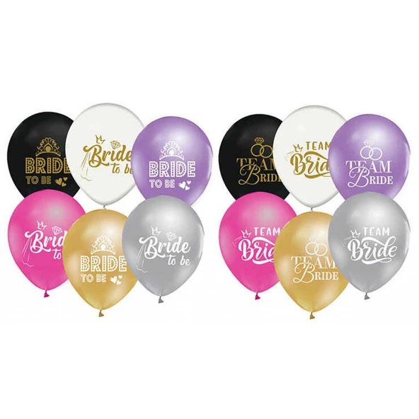 Balon Brıde To Be Baskılı Metalik Karışık 100'lü ürün görseli 1