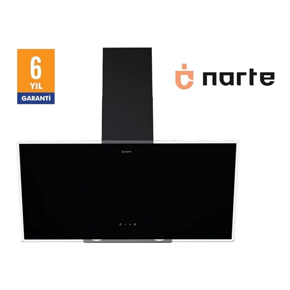 NARTE-H20190B 90CM Siyah Cam Eğimli Davlumbaz - 6 Yıl Garantili ürün görseli 1
