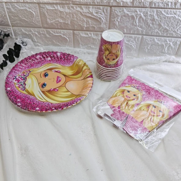 Barbie Temalı Doğum Günü Süsleri Barbie Temalı Doğum Günü Parti Seti 8 Kişilik ürün görseli 1