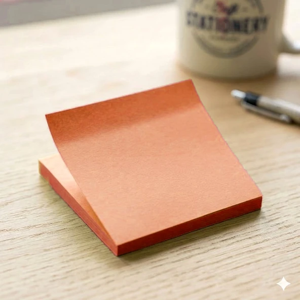 Turuncu Kare Şekilli posit yapışkanlı not kağıdı pos it (76x76 mm) - 1 Adet ürün görseli 1