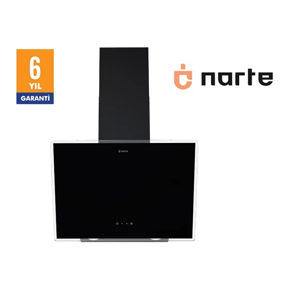 NARTE-H20160B 60CM Sıyahcam Eğimli Davlumbaz - 6 Yıl Garantili ürün görseli 1