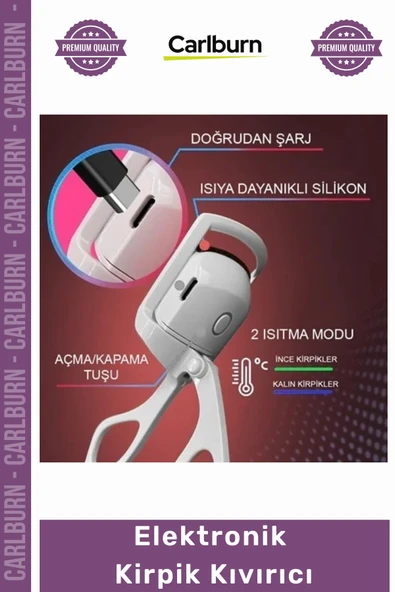 Özel Üretim Isıtmalı Şarj Edilebilir Profesyonel Kalıcı Etki USB Kozmetik Elektronik Kirpik Kıvırıcı ürün görseli 1