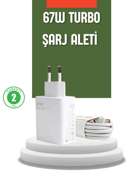 67 Watt Turbo Şarj Cihazı Redmi Note 10 11 12 Uyumlu ürün görseli 1
