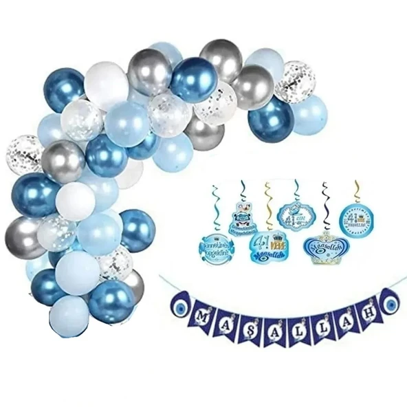 Sünnet Süsleme Balon Zinciri Seti Sünnet Süsleme Seti Standlı Set ürün görseli 1