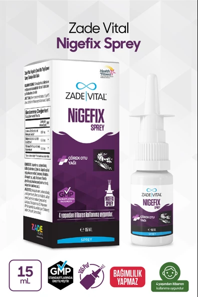 Zade Vital Nigefix Nazal Sprey 15 ml ürün görseli 1
