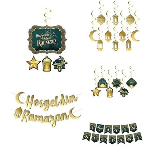 Ramazan Ayı Evlere Huzur Bereket Süsleme Seti Bütün Evi Süsler Ramazan Süsleri ürün görseli 1
