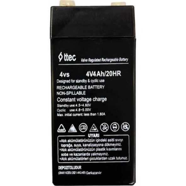 TTEC 4V 4 AH Kuru Bakımsız Akü ürün görseli 1