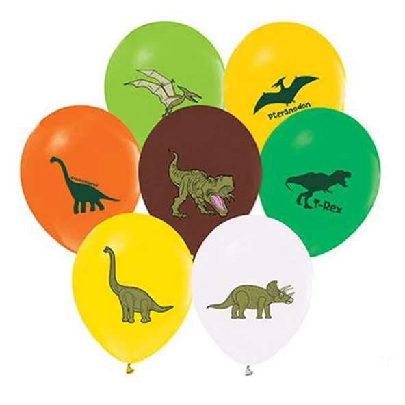 Jurassic Dinozor Baskılı Balon 10 Adet ürün görseli 1