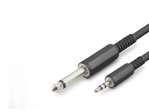 6.35Mm To 3.5Mm Gitar Kablosu 5 M - Siyah HDX1078 ürün görseli 1