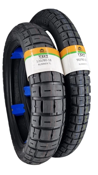 TDT TYRES 120/80-18 VE 90/90-21 (TUBELESS - DUBLEKS) Runner Lastik Takımı ürün görseli 1