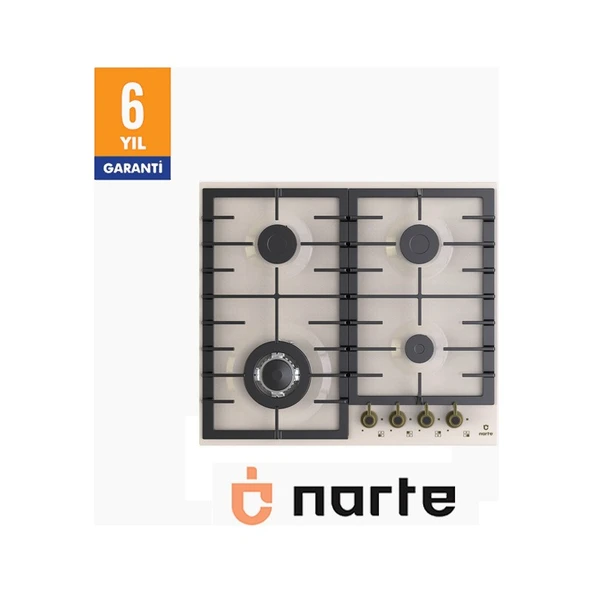 Narte CR50060C Rustik Krem Ankastre Ocak- 6 Yıl Garantili ürün görseli 1
