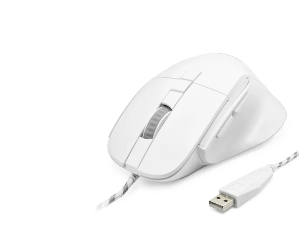 7D Ergonomi̇k Kablolu Ofi̇s Mouse 3600 Dpi - Beyaz ND1209W ürün görseli 1