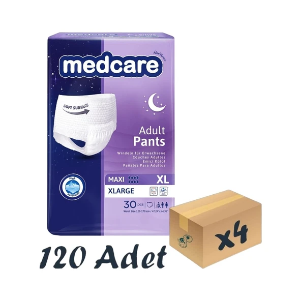 Maxi Emici Külot - Yetişkin Hasta Bezi - Xlarge Beden - 8 Damla - 30'lu Paket x 4 Adet ürün görseli 1