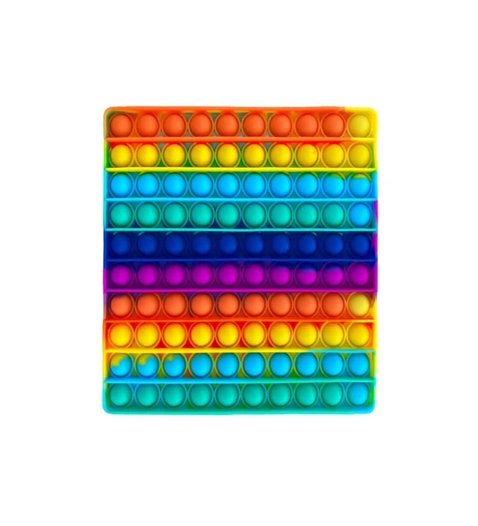 Pop It Push Bubble Fidget Popit Gökkuşağı Renkli Duyusal Stres Oyuncağı Büyük Boy Kare 19x19 CM ürün görseli 1