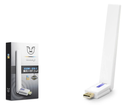 Usb Wifi + Bluetooth Adaptör Ac650 Dual Band W169 ürün görseli 1