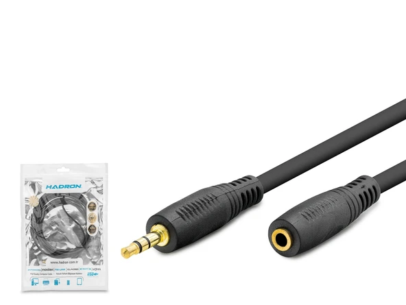 3.5 Mm Aux Uzatma Kablosu 3 M - Siyah HDX1019 ürün görseli 1