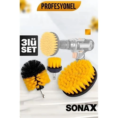 Matkap Fırçası  Matkap Ucuna Takılan Fırça Seti Sonax  Profesyonel Temizlik Fırçaları ürün görseli 1