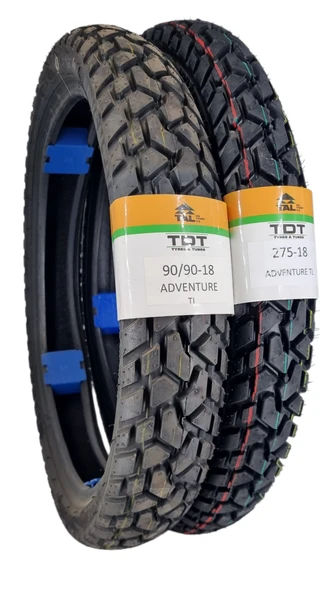 TDT TYRES 90/90-18 ve 275-18 (TUBELESS - DUBLEKS) Adventure Lastik Takımı ürün görseli 1