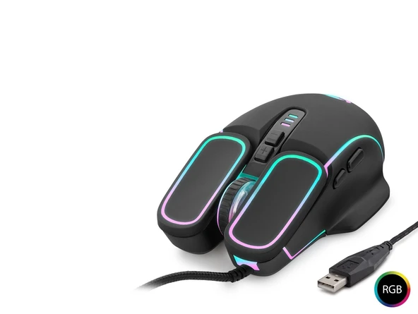 Bomber Gaming Mouse 6400 Dpi Rgb - Si̇yah  G350 ürün görseli 1