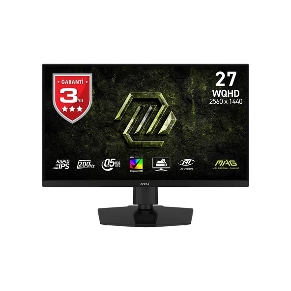 MSI 27 MAG 274QPF E20 2560x1440 (WQHD) 16:9 FLAT RAPID IPS 200Hz 0.5MS (Min.) FREESYNC PREMIUM PIVOT GAMING MONITOR ürün görseli 1