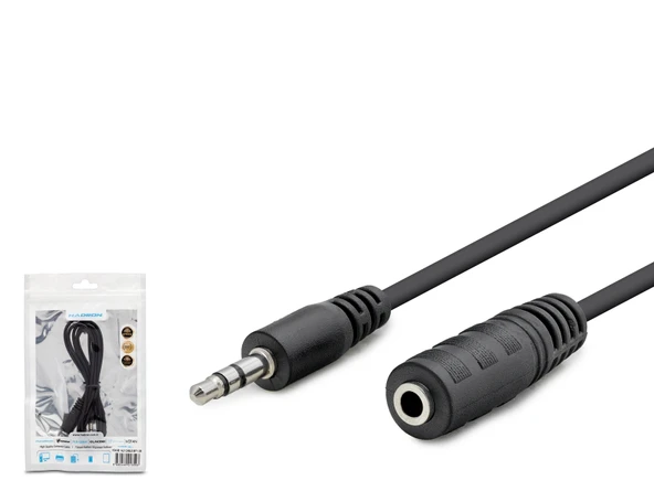 3.5 Mm Aux Uzatma Kablosu 1.2 M - Siyah HDX1004 ürün görseli 1