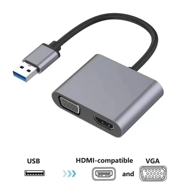 Usb To Hdmi+Vga 1080 P Hd09 ZR650 ürün görseli 1