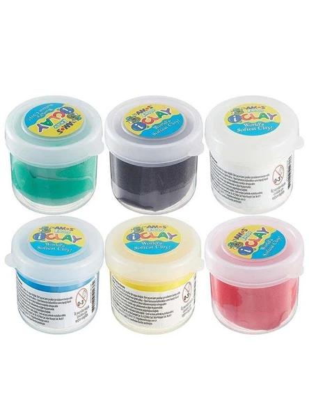 Amos İ Clay Zıplayan Oyun Hamuru Proje Oyun Hamuru 6 Renk 6x30gr ürün görseli 1